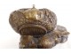 Bronze sculpture Arson hen chick basket Eggs Animal fresh 19th century