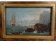 Paire HSP tableaux marine paysage bateaux école italienne E. Lasègue XIXème