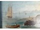 Paire HSP tableaux marine paysage bateaux école italienne E. Lasègue XIXème