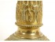 Paire petits bougeoirs Louis XVI bronze doré flambeaux feuillage XVIIIème