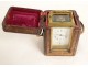 Officer&#39;s clock travel gilded bronze alarm clock ringing request case 19th century