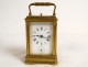 Officer&#39;s clock gilded bronze travel alarm clock ringing request case 19th century