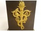 Paire cassolettes Empire vases Médicis bronze flambeau serpent laurier XIXè