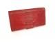 Sacoche pochette porte-documents cuir maroquin rouge soufflets XIXè siècle