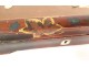 Boîte coffret Japon bois laqué incrustations nacre oiseau fleurs signé XXè