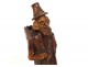 Personnage bois sculpté Black Forest porte-allumettes porte-cigarettes XIXè