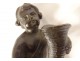 2 small sculptures Amours putti cornucopia Clodion bronze marble 19th
