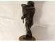 2 small sculptures Amours putti cornucopia Clodion bronze marble 19th