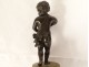2 small sculptures Amours putti cornucopia Clodion bronze marble 19th