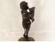 2 small sculptures Amours putti cornucopia Clodion bronze marble 19th