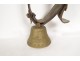 Cloche de vache ancienne bronze signée Levier soleil guirlandes fin XIXème
