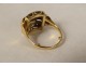 18 carat solid gold ring diamond small roses PB 3.53gr 20th century jewel