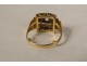 18 carat solid gold ring diamond small roses PB 3.53gr 20th century jewel