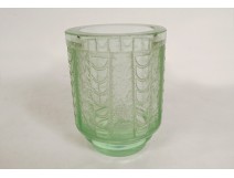 Petit vase verre dégagé acide Daum Nancy translucide Art Déco XXème siècle