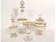 Service de nuit 4PC cristal Saint-Louis modèle Roty dorure carafe sucrier XXè