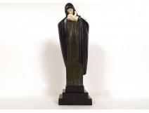 Sculpture statuette chryséléphantine Heuvelmans Vierge à l'Enfant Madone XXè