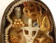 Reliquaire paperolle Christ crucifix Passion Saints Vierge Enfant XIXème