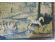 Tapisserie Aubusson paysage verdure canards chien oiseau château forêt 18è