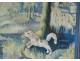 Tapisserie Aubusson paysage verdure canards chien oiseau château forêt 18è