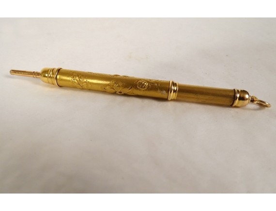 Étui Porte-Mine Crayon Rétractable Argent Massif 925 – Art Nouveau – À Restaurer