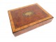 Coffret boîte à jeu marqueterie loupe amboine bois rose jetons Napoléon III