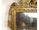 Miroir Louis XVI bois sculpté doré fronton rubans fleurs noeud glace XVIIIè