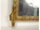 Miroir Louis XVI bois sculpté doré fronton rubans fleurs noeud glace XVIIIè