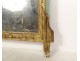 Miroir Louis XVI bois sculpté doré fronton rubans fleurs noeud glace XVIIIè