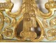 Miroir Louis XVI bois sculpté doré fronton rubans fleurs noeud glace XVIIIè