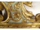 Miroir Louis XVI bois sculpté doré fronton rubans fleurs noeud glace XVIIIè