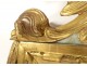 Miroir Louis XVI bois sculpté doré fronton rubans fleurs noeud glace XVIIIè
