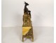 Siena Marble Restoration Clock Gilt Bronze Hunting Stag Dog 19th