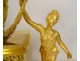 Pendule Restauration bronze doré Allégorie Musique femme musicien flûte 19è