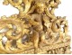 Miroir provençal bois sculpté doré angelot musicien violon glace XVIIIème