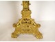 Altar set 4 candlesticks cross crucifix brass neo-gothic XIXth