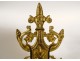 Altar set 4 candlesticks cross crucifix brass neo-gothic XIXth