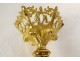 Altar set 4 candlesticks cross crucifix brass neo-gothic XIXth
