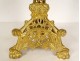 Neo-gothic altar set 4 gilt brass crucifix cross candlesticks