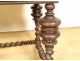 Table de milieu palissandre indo-portugaise bronze tiroirs XIXème siècle