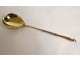 Russian silver vermeil caviar spoon twisted niello Moscow Kremlin XXth