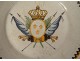 Assiette faïence Nevers angelot Cupidon lyre carquois paysage XVIIIè siècle