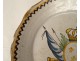 Assiette faïence Nevers angelot Cupidon lyre carquois paysage XVIIIè siècle
