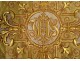 Chape liturgique pluvial broderie fils d'or pélican mystique XXème siècle