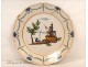 Earthenware plate Nevers 18th castle fisherman