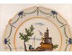 Earthenware plate Nevers 18th castle fisherman