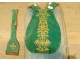 Chasuble de prêtre soie broderies fils d'or IHS croix fleurs XXème siècle