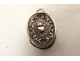 Sterling silver oval pendant reliquary Saint Antoine Marguerite XIXth