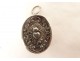 Sterling silver oval pendant reliquary Saint Antoine Marguerite XIXth