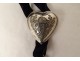 Breton Jeannette cross solid silver heart Plougastel Finistère ribbon 19th