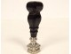 Solid silver stamp seal, agate handle, Imperial Prussian Eagle, 19th century